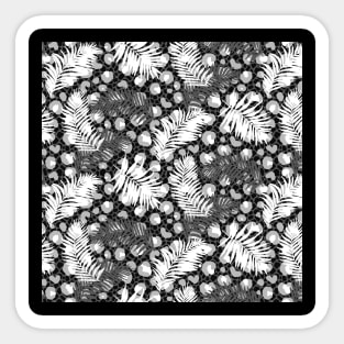 Black and White Animal Print Palms Sticker